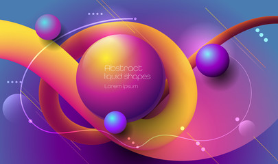 Abstract minimal gradient shapes and geometric pattern composition. Colorful gradient background. Vector abstract modern graphic design for template, poster, wallpaper, flyer, banner