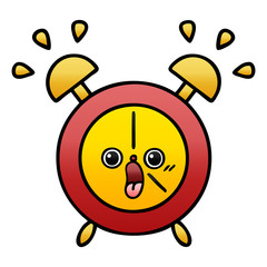 gradient shaded cartoon alarm clock