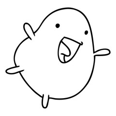 line drawing kawaii cute happy bean