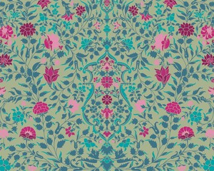 wedding card design, paisley floral pattern , India	
