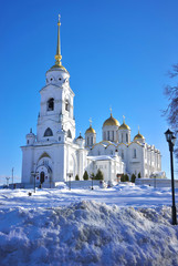 Vladimir, Russia - February 16.2019: Dormition or Assumption Cathedral was a mother church of Medieval Russia