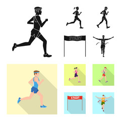 Vector design of sport  and winner symbol. Collection of sport  and fitness  vector icon for stock.