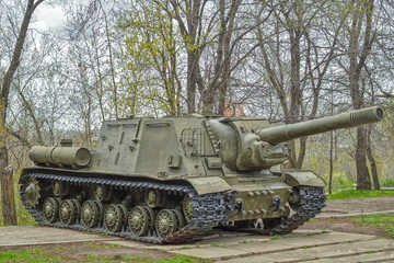 152 mm self-propelled artillery unit ISU-152 1943 release, which was in service with the troops of...