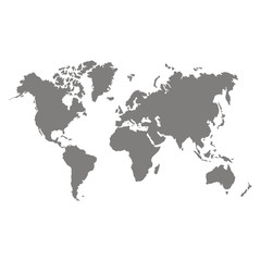 Fototapeta na wymiar vector icon with world map and world continents for your design
