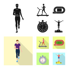 Vector design of sport  and winner icon. Set of sport  and fitness  stock symbol for web.