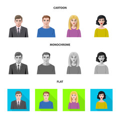 Fototapeta premium Vector illustration of hairstyle and profession sign. Collection of hairstyle and character stock vector illustration.