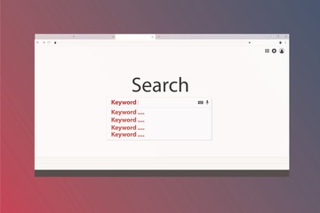 Illustration of Long tail keywords searching on web browser