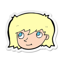 sticker of a cartoon female face