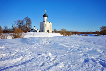 Winter landscape in central Russia. Vladimir region.