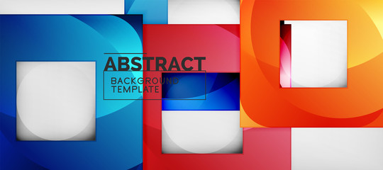 Obraz premium Background with color squares composition, modern geometric abstraction design for poster, cover, branding or banner