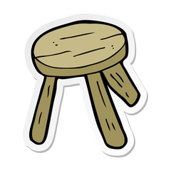 Obraz premium sticker of a cartoon wooden stool