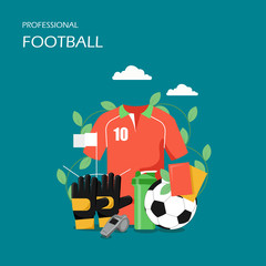 Professional football vector flat style design illustration