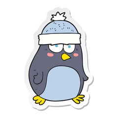 sticker of a cartoon penguin