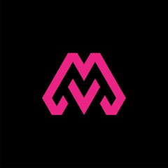 modern letter MV, M logo design - Vector