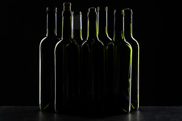 Wine bottle mockup. Front view.