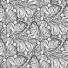 Black and white abstract seamless pattern.