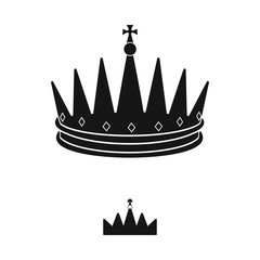 Vector illustration of king and majestic symbol. Set of king and gold vector icon for stock.