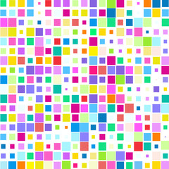 Mosaic of a bright colorful squares on a white background. 