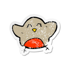 retro distressed sticker of a cartoon robin