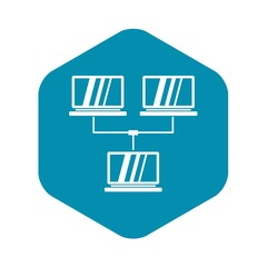 Exchange of data between computers icon in simple style isolated on white background