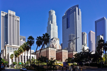 LA Downtown skyscraper in sunshine