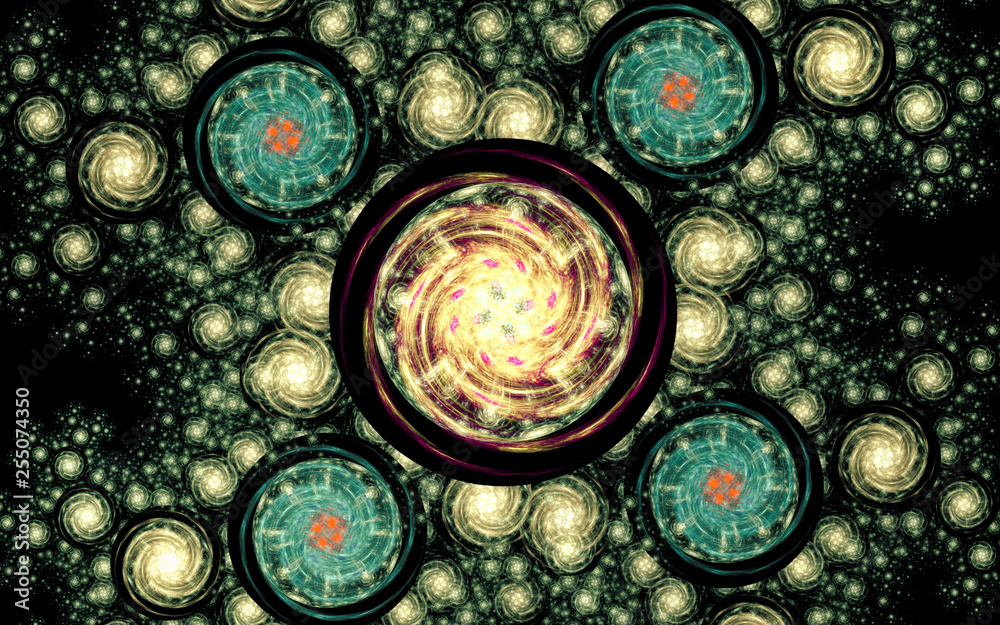 Fototapete digital generated image in the form of abstract geometric shapes of various shades and colors for us