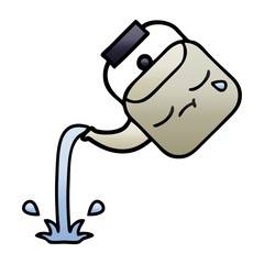 gradient shaded cartoon pouring kettle