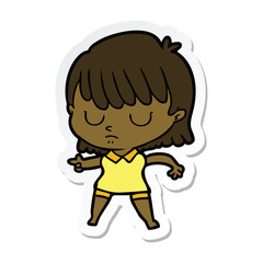 sticker of a cartoon woman