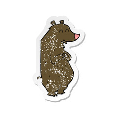 retro distressed sticker of a cartoon bear