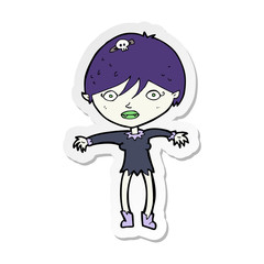 sticker of a cartoon vampire girl
