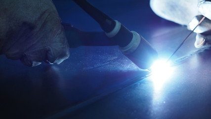 Welding with sparks by Process TIG