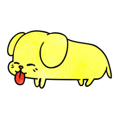 textured cartoon of cute kawaii dog