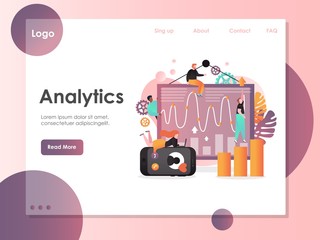 Analytics vector website landing page design template