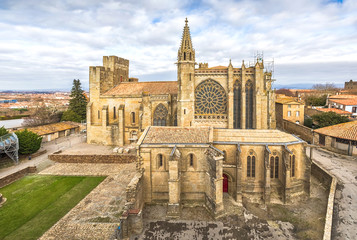 Basilica Saint Nazaire - 12th-century gothic style church in Carcassonne, France - obrazy, fototapety, plakaty