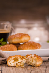 Puff pastries with custrad cream.