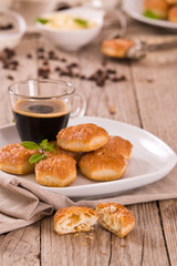 Puff pastries with custrad cream.
