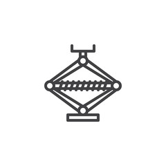 Mechanical car jack line icon. linear style sign for mobile concept and web design. Car Jack Screw outline vector icon. Symbol, logo illustration. Pixel perfect vector graphics
