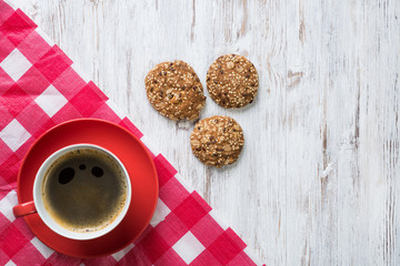 Cup of refreshing coffee