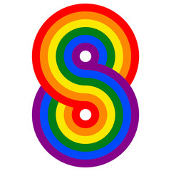 Obraz premium figure 8 infinity sign rainbow flag LGBT vector sign symbol lesbian, gay, bisexual and transgender