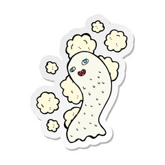 sticker of a cartoon ghost