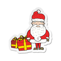 sticker of a cartoon santa claus