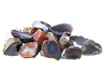 czech agate collection  isolated