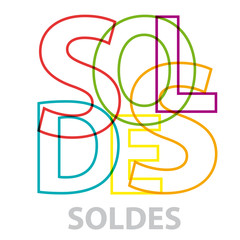 Vector soldes. Broken text