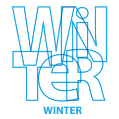 Vector winter. Broken text