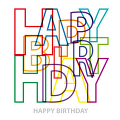 Vector happy birthday. Broken text