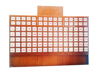 Post box line up in row with number for rental