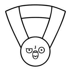 line drawing cartoon gold medal