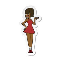 sticker of a cartoon pretty woman