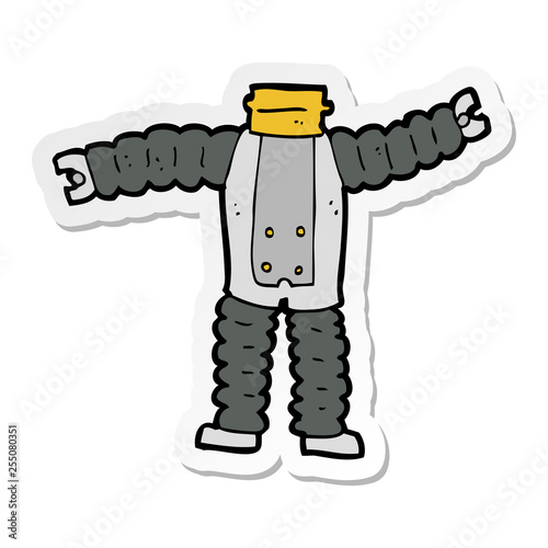 sticker of a cartoon robot body