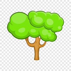Green tree icon in cartoon style on a background for any web design 